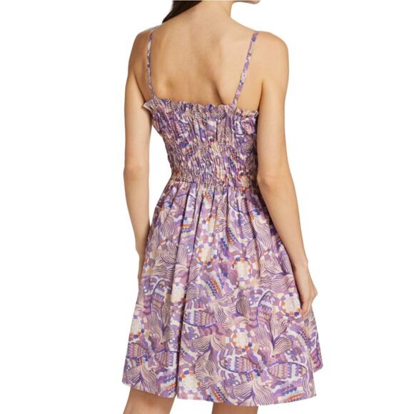 S Chufy Purple Print Fit and Flare Mini Dress - Picture 2 of 5